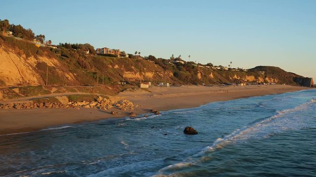 Malibu Aerial Point Dume Beach v19 Flying low over Point Dume Beach panning.