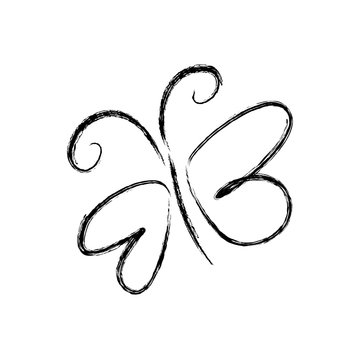 blurred silhouette sketch butterfly insect vector illustration