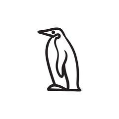 Penguin sketch icon.