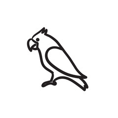 Parrot sketch icon.