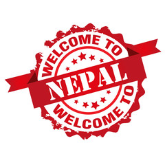 Welcome to Nepal,stamp.Sign.Seal.Logo