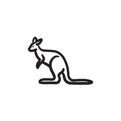 Kangaroo sketch icon.