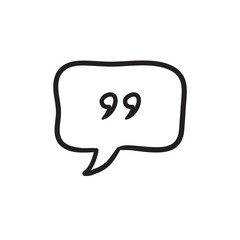 Speech bubble sketch icon.