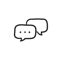 Speech squares sketch icon.