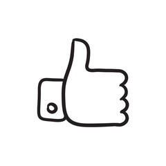 Thumb up sketch icon.