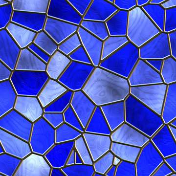 Seamless blue stained glass pattern  