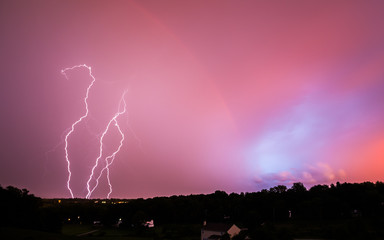 Lightning with a rainbow
