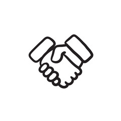 Handshake sketch icon.