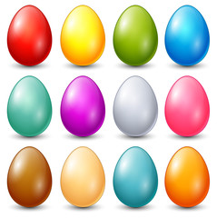 Set of colorful easter eggs