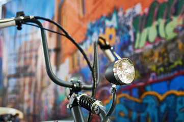 Headlight custom bike closeup