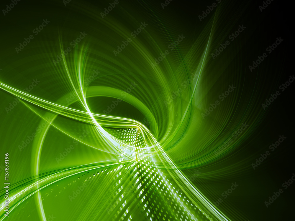 Poster abstract background element. fractal graphics series. three-dimensional composition of glowing lines