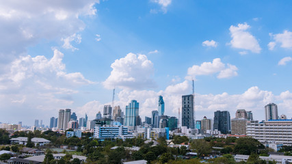 Fototapeta na wymiar Business Building Bangkok city area, panorama view