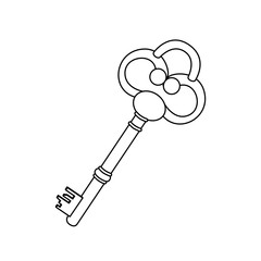 figure old key icon stock, vector illustration image design