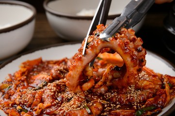 Stir-fried Octopus. Nakji-bokkeum.