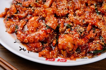Stir-fried Octopus. Nakji-bokkeum.