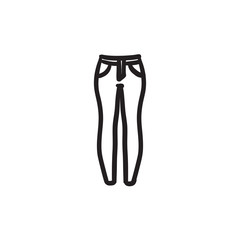 Female jeans sketch icon.