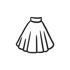 Skirt sketch icon.