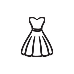 Dress sketch icon.