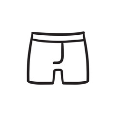 Male underpants sketch icon.