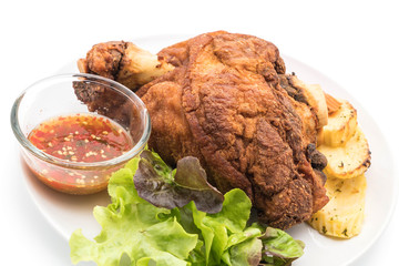 Crispy pork knuckle or German Pork Hocks