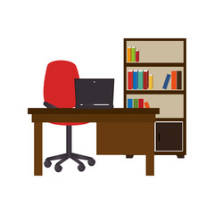 workplace accesories flat icons vector illustration design