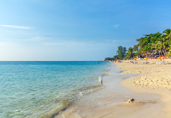 Tropical Lamai beach on Koh Samui in Thailand.