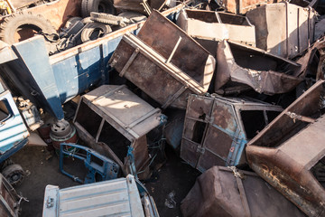 old garbage truck dump yard