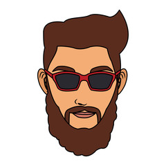 face of handsome young man icon image vector illustration design 