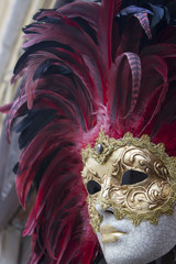 Obraz premium Venetian Gold Mask With Feathers