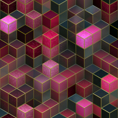 Obraz premium Seamless 3D cubic abstract pattern