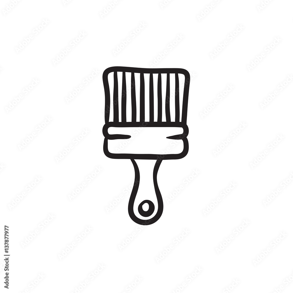 Wall mural paintbrush sketch icon.