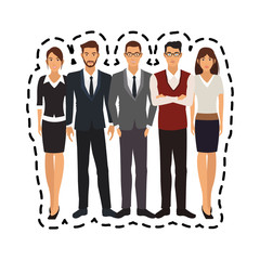 group of young men and women icon image vector illustration design 