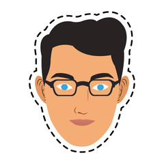 face of handsome young man icon image vector illustration design 