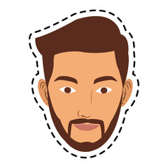 face of handsome young man icon image vector illustration design 