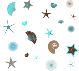 Seamless sea pattern for beach  - vector illustration - obrazy, fototapety, plakaty