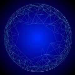 Round futuristic blue structure  - vector illutration 