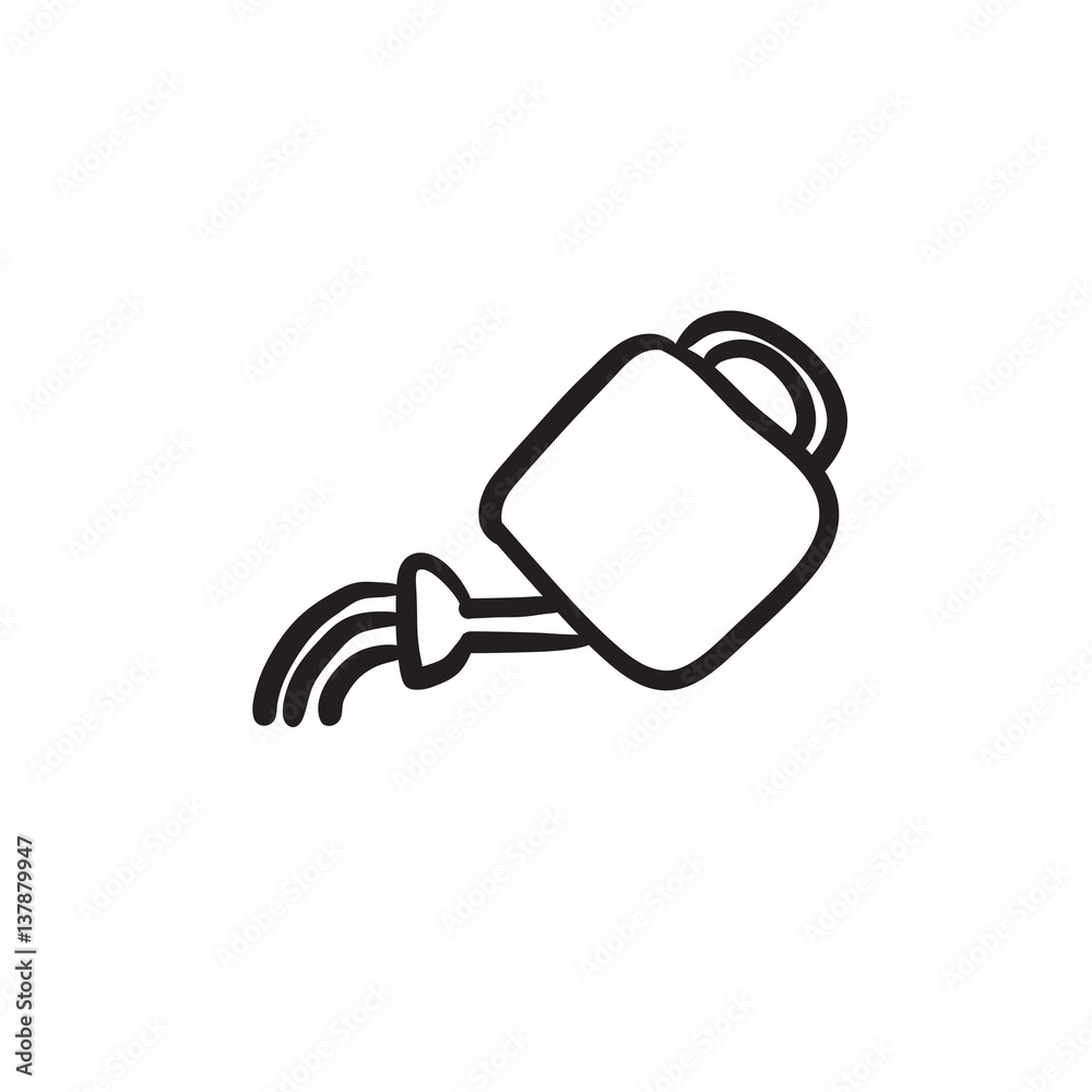 Canvas Prints watering can sketch icon.