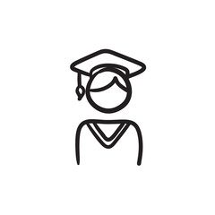 Graduate sketch icon.