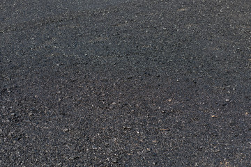 Hot fresh asphalt