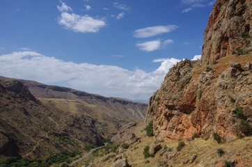 Noravank Gorge. Road to Noravank monastery. Armenia