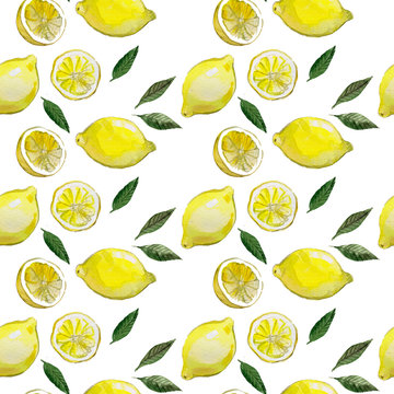акварельный рисунок, лимоны