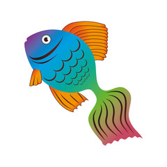 sea fish emblem icon vector illustration design