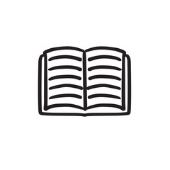 Open book sketch icon.