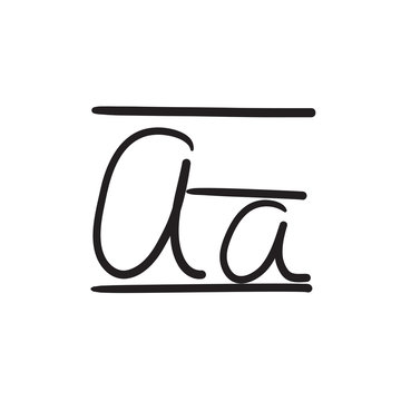 Cursive letter a sketch icon.