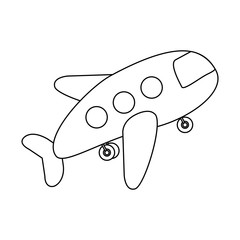 contour toy airplane fly icon, vector illustration design