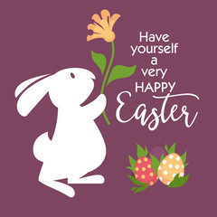 Happy easter greeting card design.
