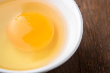 Eggs in a bowl, top view