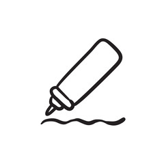 Sauce bottle sketch icon.