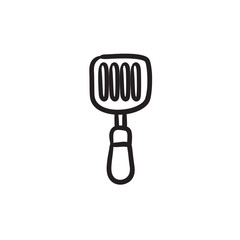 Kitchen spatula sketch icon.