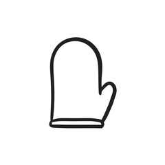 Kitchen glove sketch icon.